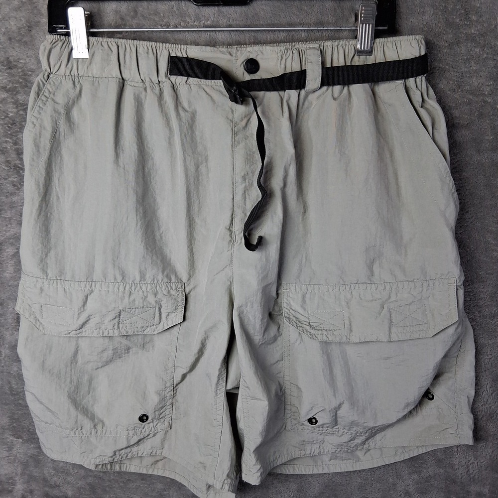 Vintage Rei Co-op Cargo Shorts Men Size Large Khaki Buckle Hiking Trail Travel